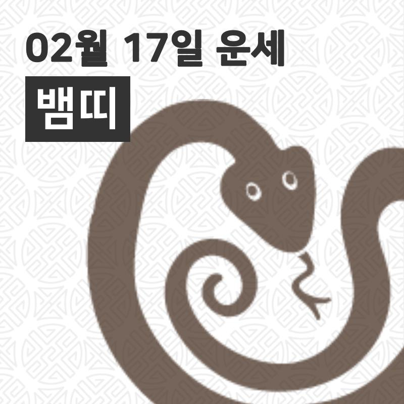 [17일 설날 오늘의운세]뱀(巳)띠 운명과 일일운수