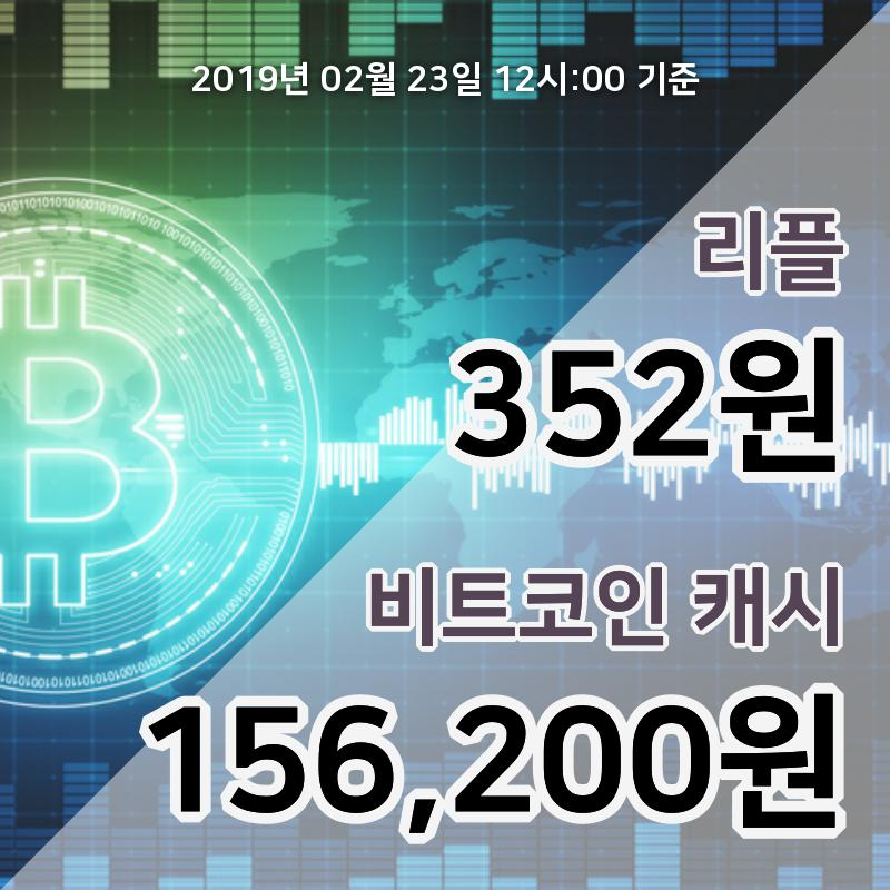 [코인원 시황] 23일 13시 리플 현재가 355원, 비트코인캐시 15만9000원