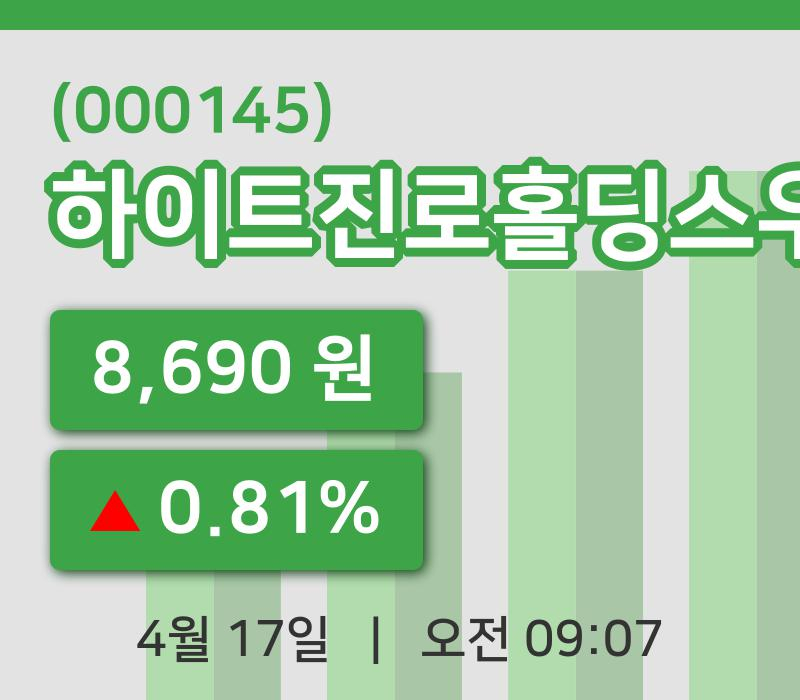 [하이트진로홀딩스우주가] 17일 이시각 현재  8,690원