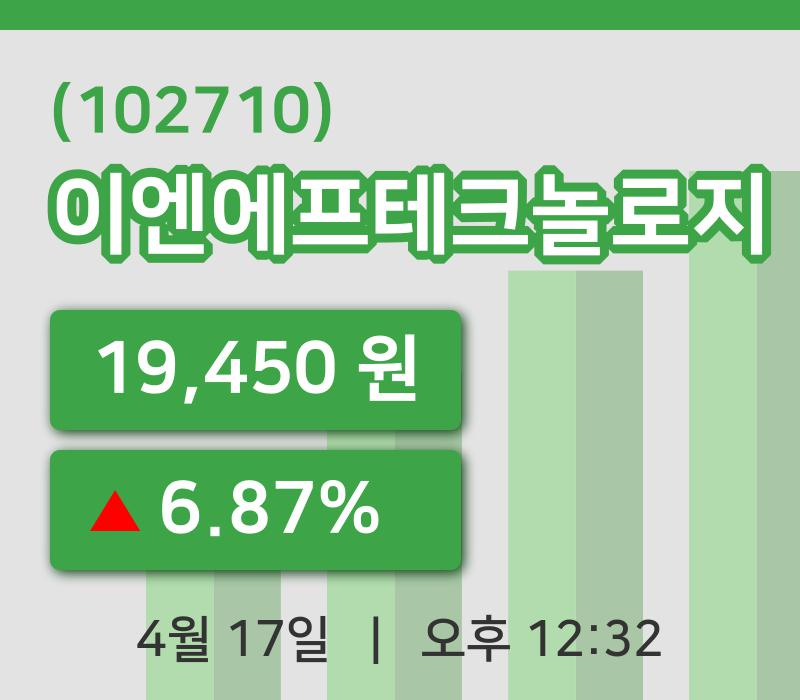 [이엔에프테크놀로지주가] 12시 32분 현재 19,450원
