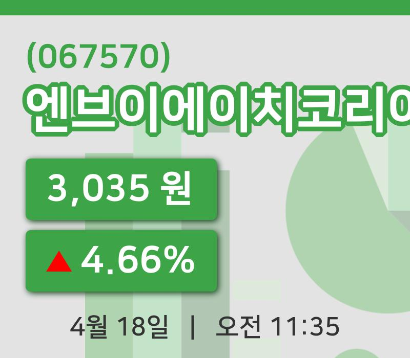 [엔브이에이치코리아주가] 18일 이시각 현재  3,035원