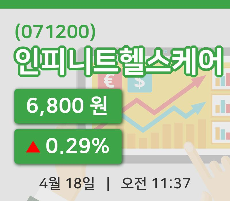 [인피니트헬스케어주가] 11시 37분 현재 6,800원