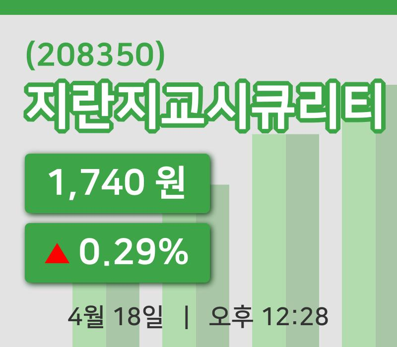 [지란지교시큐리티주가] 18일 이시각 현재  1,740원