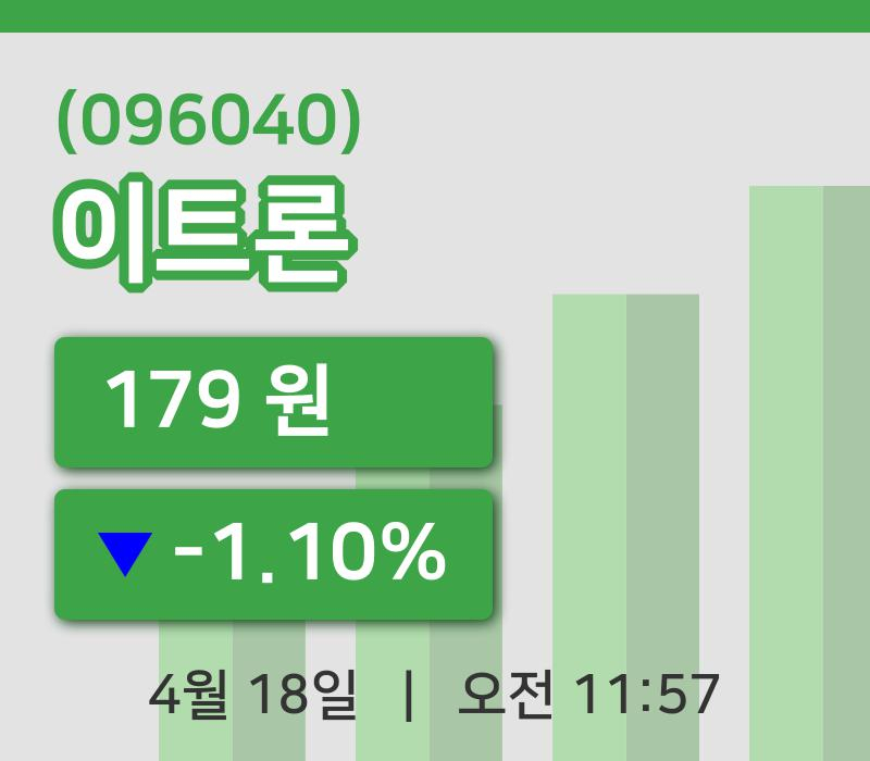 [이트론주가] 11시 57분 현재 179원