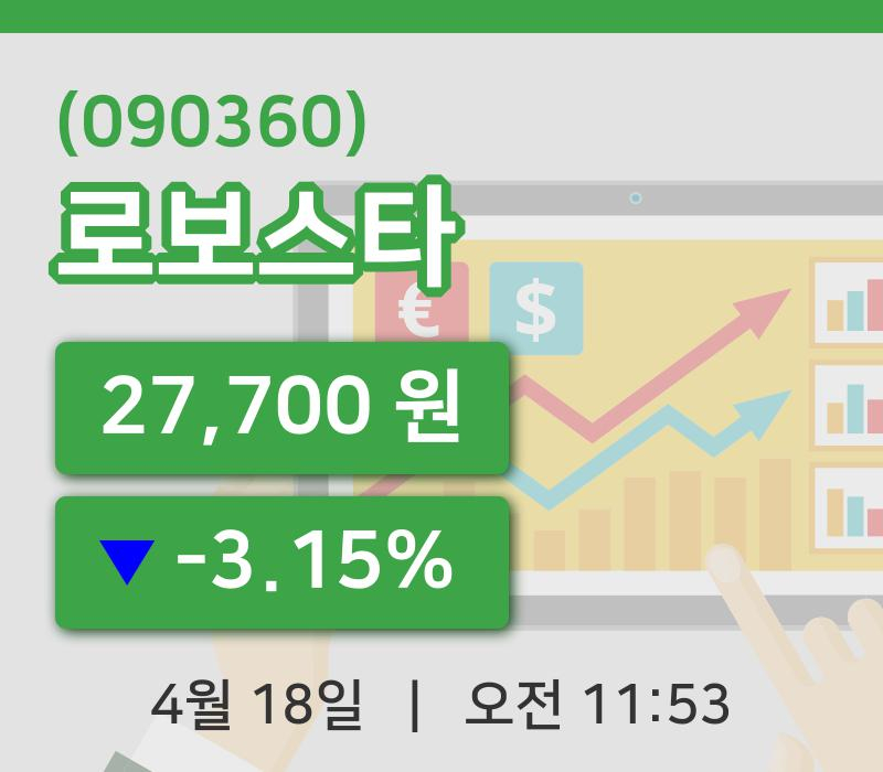 [로보스타주가] 11시 53분 현재 27,700원
