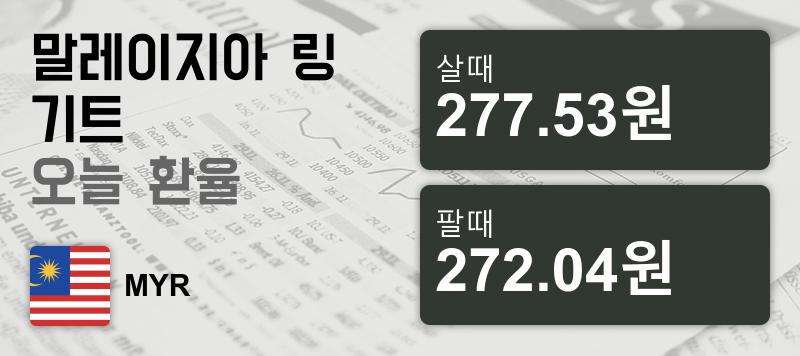 말레이시아 18일 링기트 살때 277.53원, 팔때 272.04원 -0.0%동일