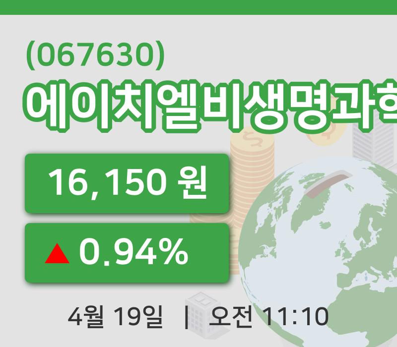 [에이치엘비생명과학주가] 11시 10분 현재 16,150원