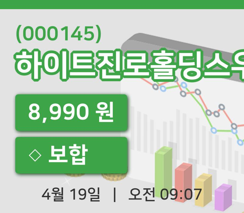 [하이트진로홀딩스우주가] 9시 07분 현재 8,990원