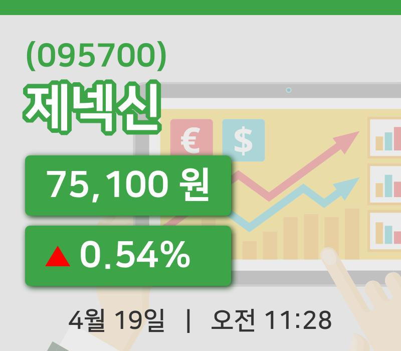 [제넥신주가] 19일 11시 28분 현재 75,100원