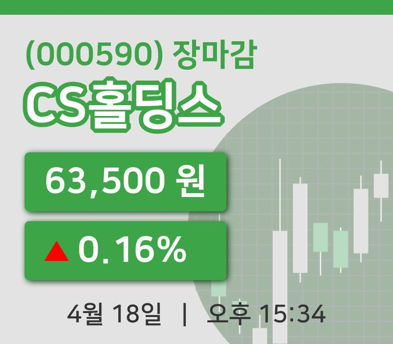 국내주식마감CS홀딩스 18일 63,500원 장종료주식차트정리
