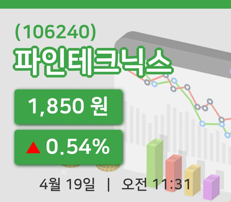 [파인테크닉스주가] 19일 이시각 현재  1,850원