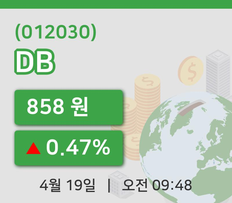 [DB주가] 19일 이시각 현재  858원