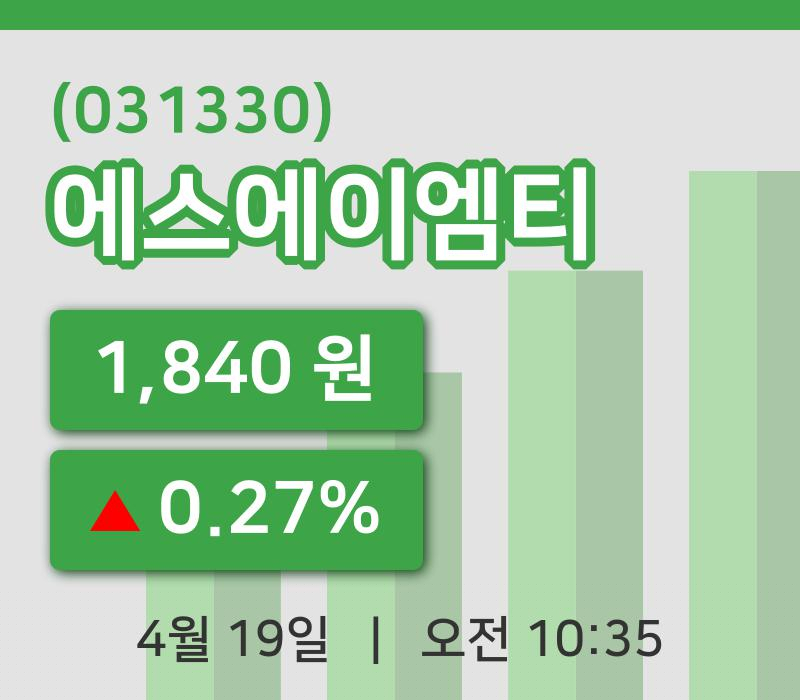 [에스에이엠티주가] 19일 이시각 현재  1,840원