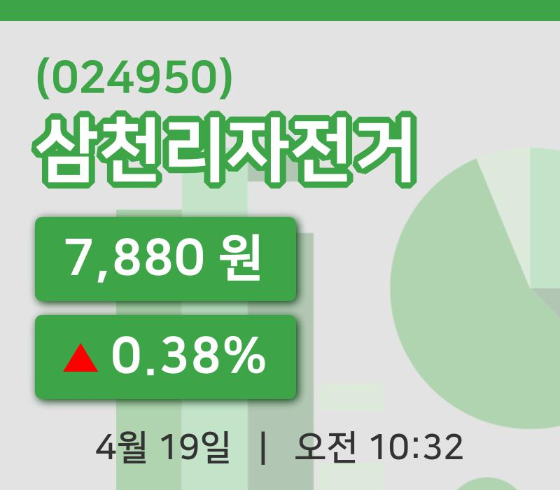 [삼천리자전거주가] 19일 이시각 현재  7,880원