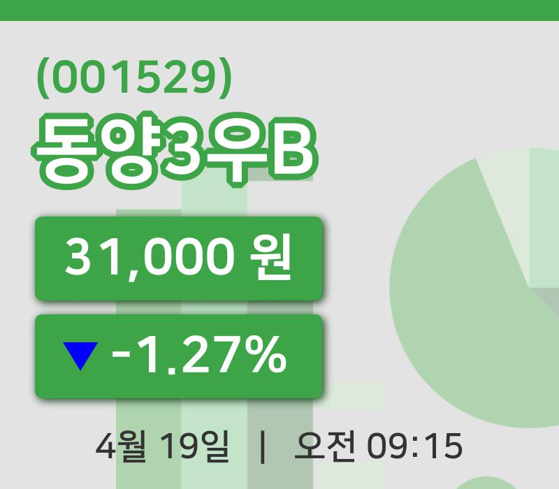 [동양3우B주가] 19일 9시 15분 현재 31,000원