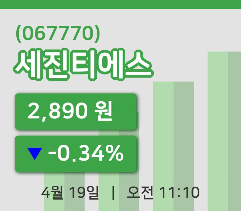 [세진티에스주가] 11시 10분 현재 2,890원