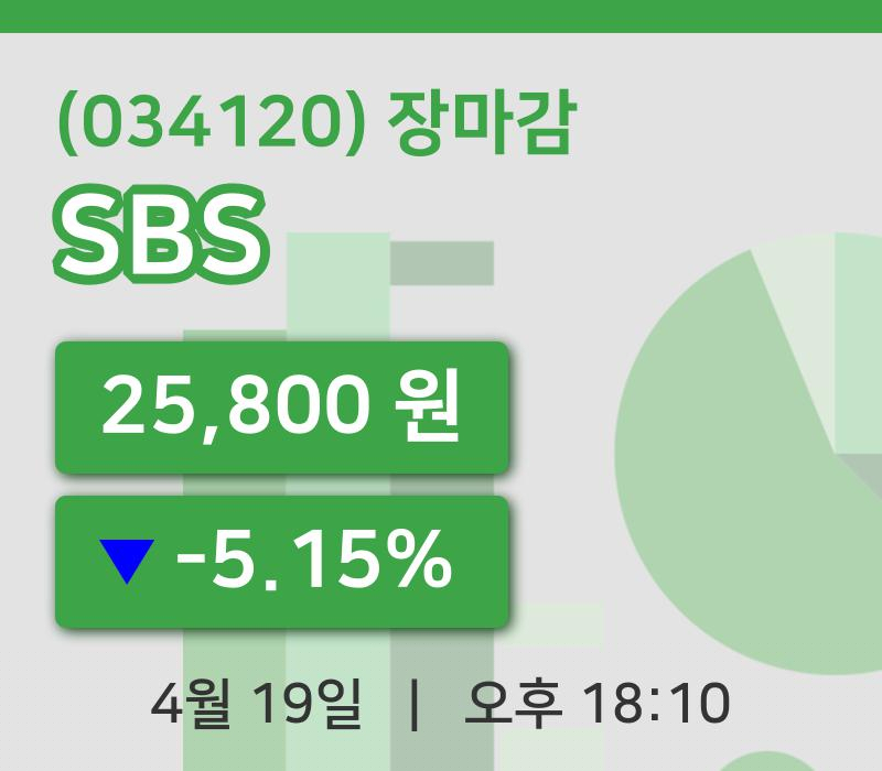국내증시마감SBS 19일 25,800원 장마감그래프분석