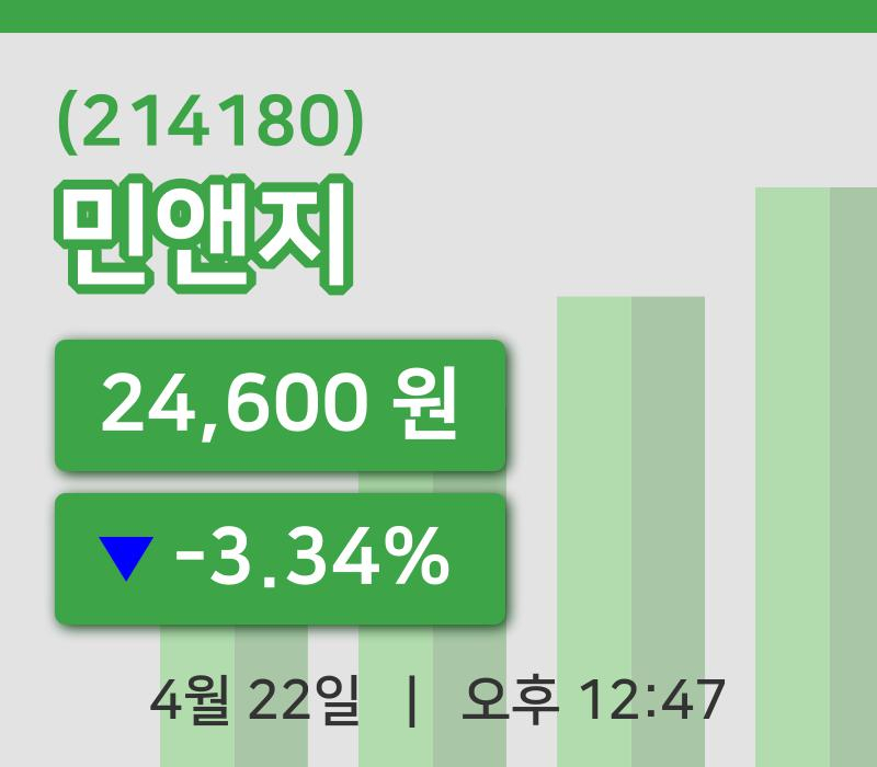 [민앤지주가] 12시 47분 현재 24,600원