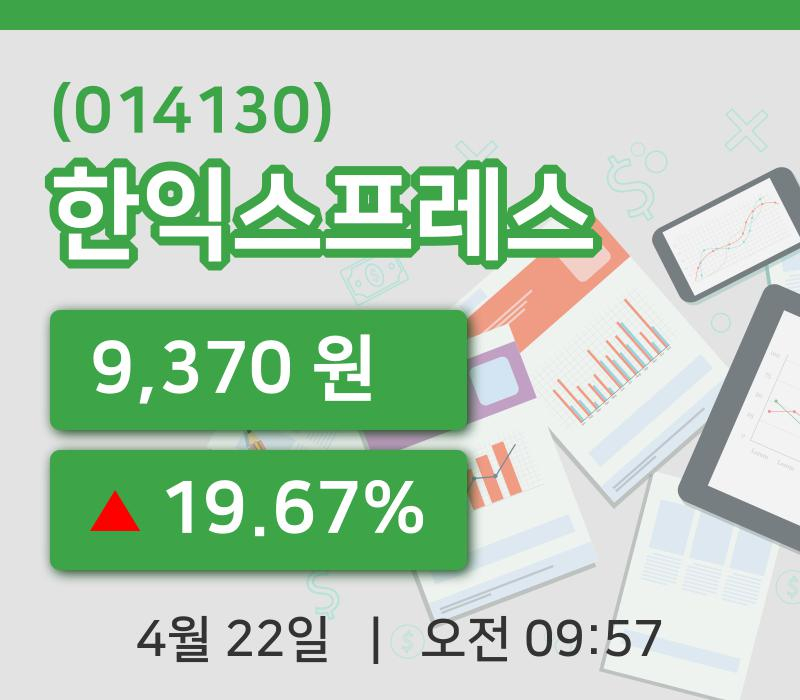 [한익스프레스주가] 9시 57분 현재 9,370원
