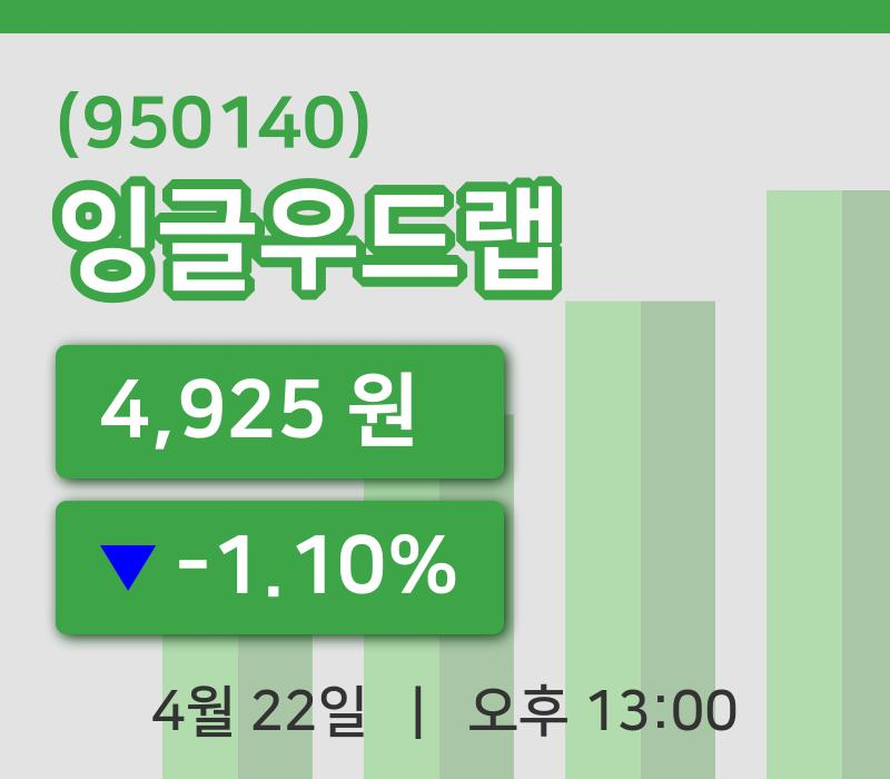[잉글우드랩주가] 22일 이시각 현재  4,925원