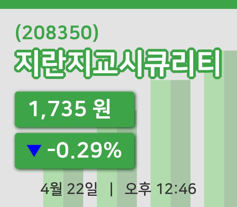 [지란지교시큐리티주가] 12시 46분 현재 1,735원