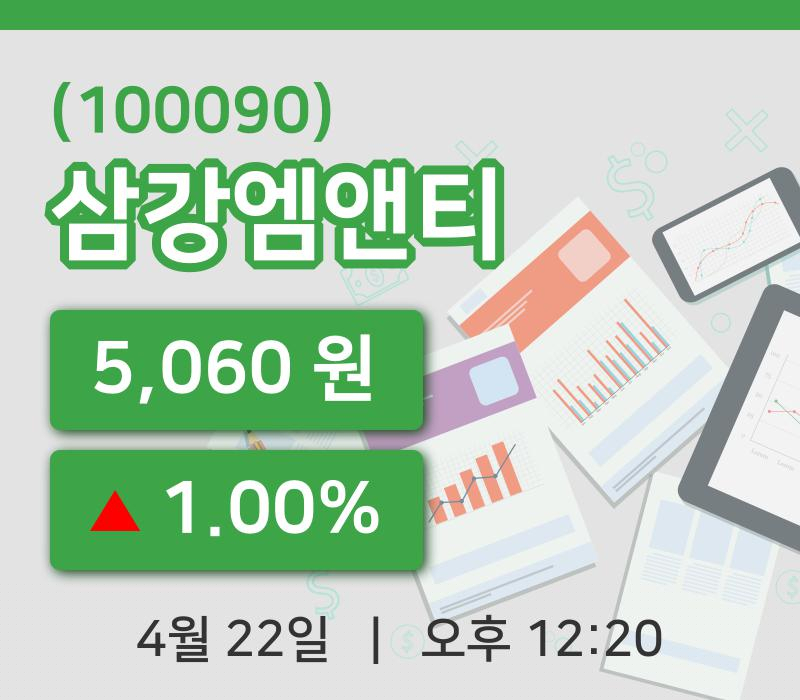 [삼강엠앤티주가] 22일 이시각 현재  5,060원