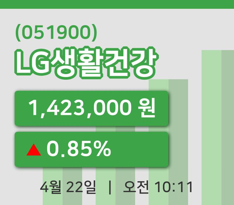 [LG생활건강주가] 22일 10시 11분 현재 1,423,000원