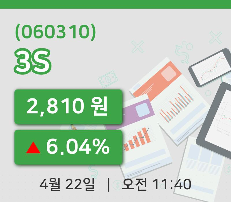 [3S주가] 22일 11시 40분 현재 2,810원
