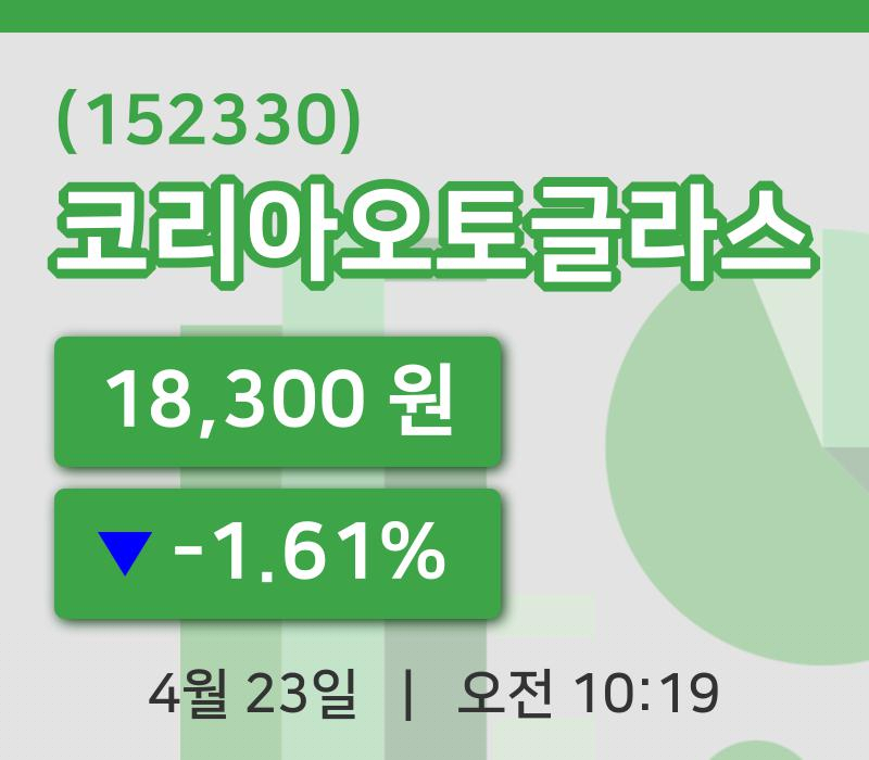 [코리아오토글라스주가] 23일 10시 19분 현재 18,300원