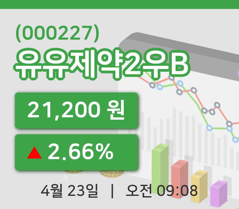 [유유제약2우B주가] 23일 9시 08분 현재 21,200원