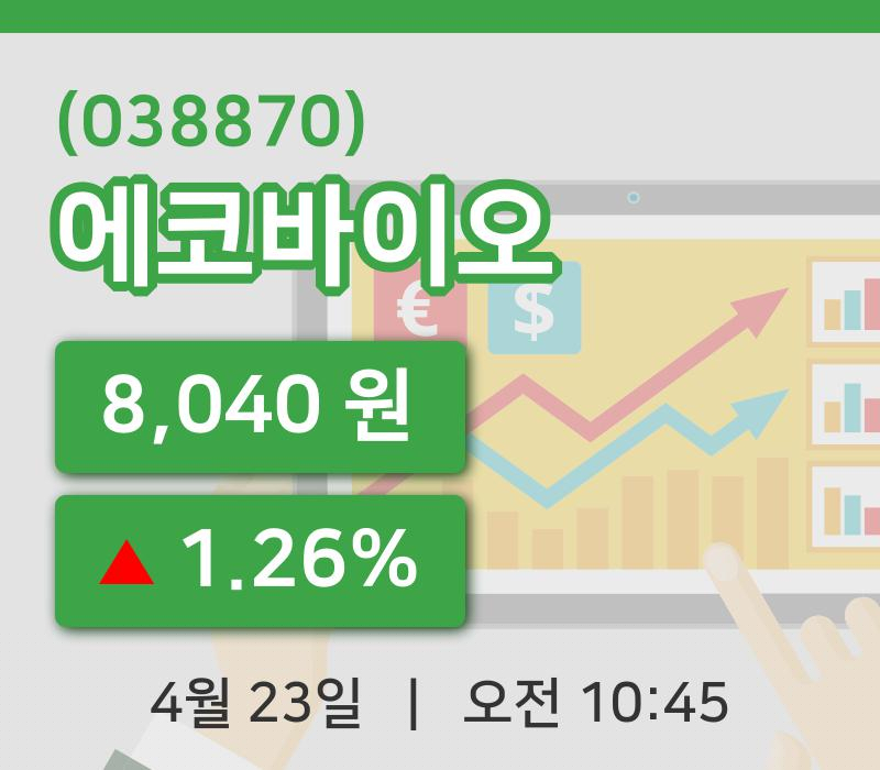 [에코바이오주가] 23일 이시각 현재  8,040원
