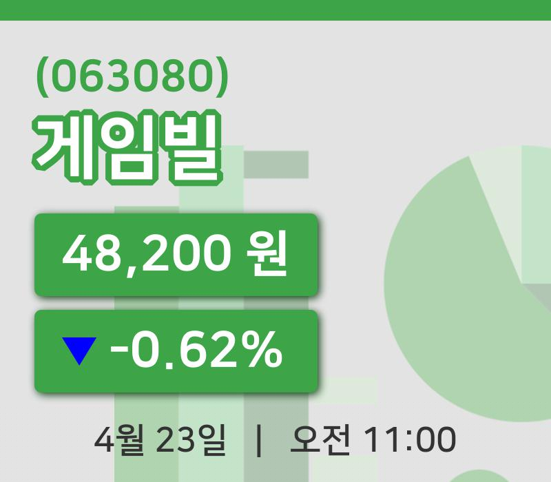 [게임빌주가] 23일 11시 00분 현재 48,200원