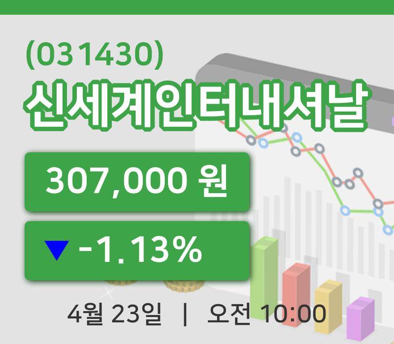 [신세계인터내셔날주가] 10시 00분 현재 307,000원