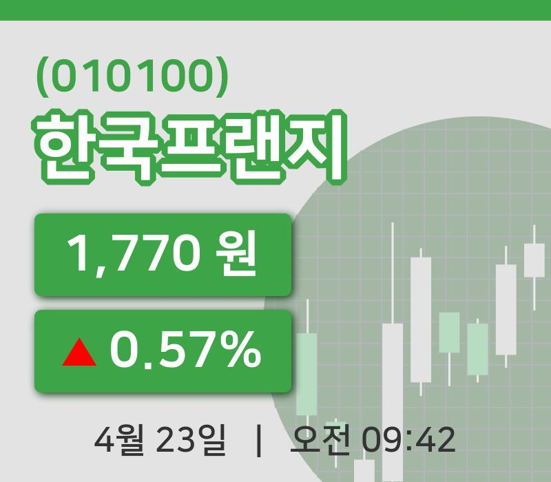 [한국프랜지주가] 23일 이시각 현재  1,770원