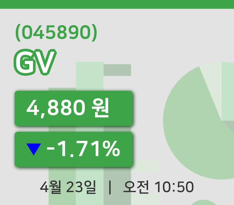 [GV주가] 23일 이시각 현재  4,880원