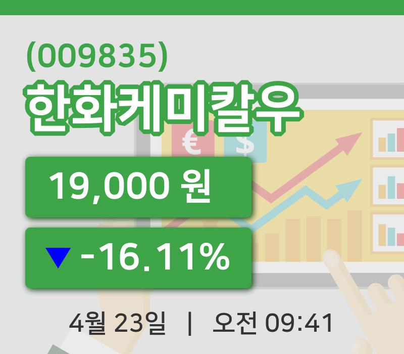 [한화케미칼우주가] 9시 41분 현재 19,000원