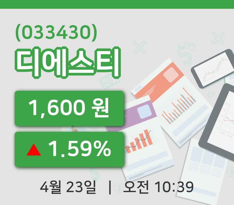 [디에스티주가] 23일 10시 39분 현재 1,600원