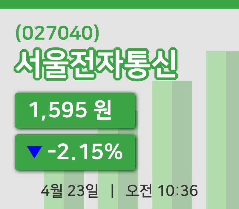 [서울전자통신주가] 10시 36분 현재 1,595원