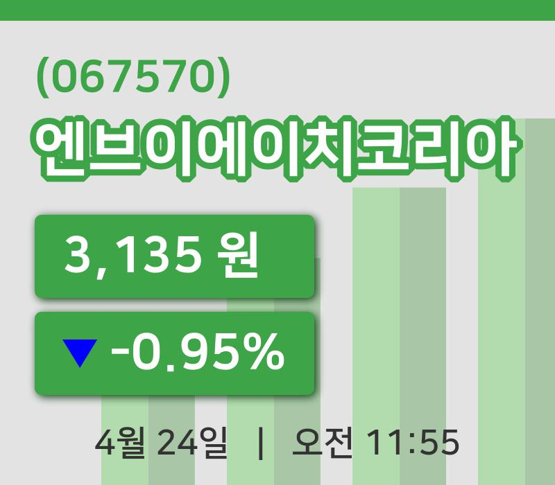 [엔브이에이치코리아주가] 24일 이시각 현재  3,135원