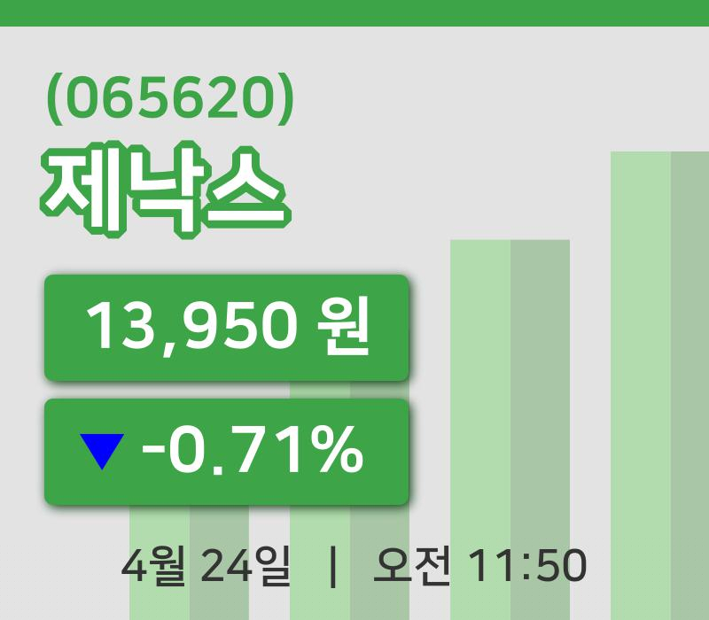[제낙스주가] 24일 이시각 현재  13,950원