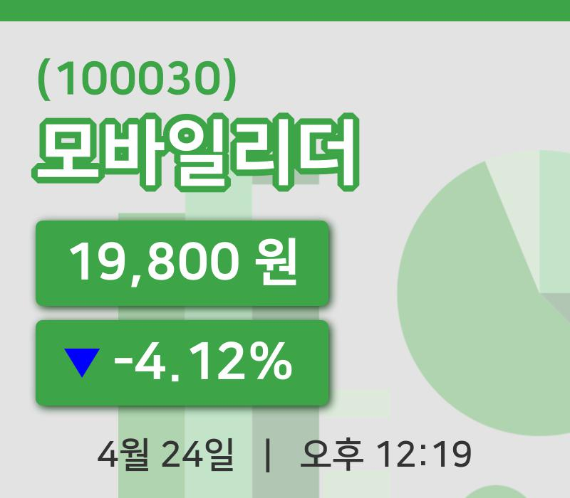 [모바일리더주가] 12시 19분 현재 19,800원