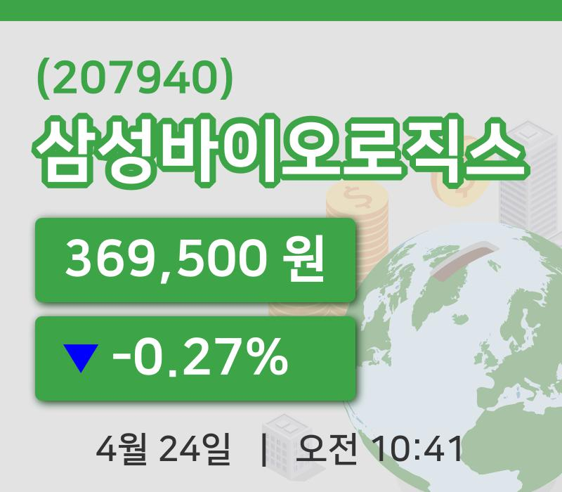 [삼성바이오로직스주가] 10시 41분 현재 369,500원