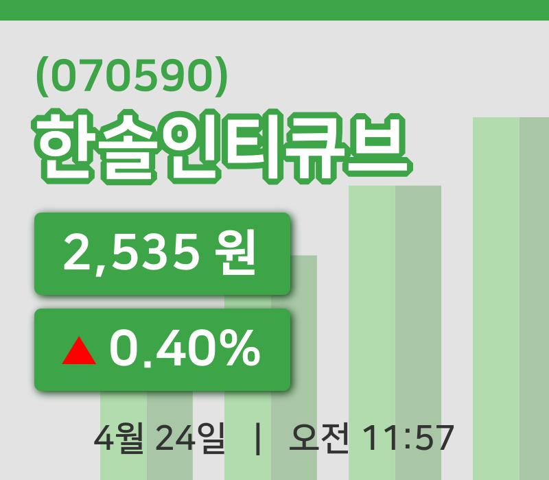 [한솔인티큐브주가] 24일 이시각 현재  2,535원