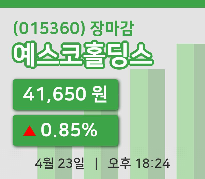 주식마감예스코홀딩스 23일 41,650원 장마감그래프종합분석