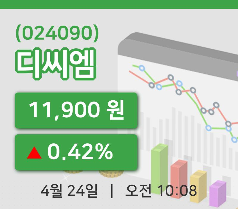 [디씨엠주가] 10시 08분 현재 11,900원