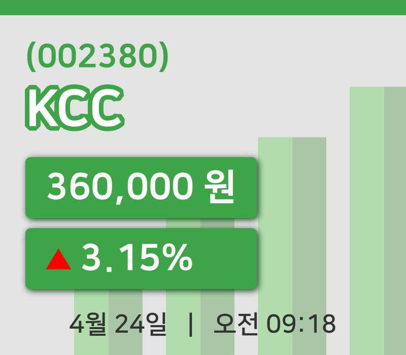 [KCC주가] 9시 18분 현재 360,000원