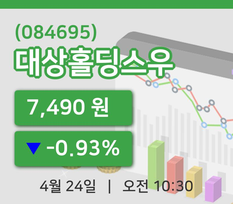 [대상홀딩스우주가] 10시 30분 현재 7,490원