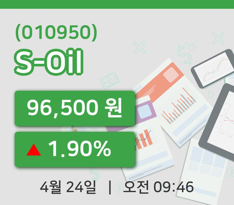 [S-Oil주가] 24일 9시 46분 현재 96,500원