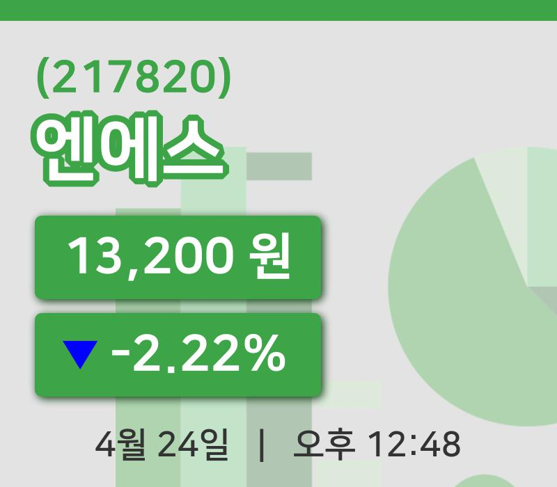 [엔에스주가] 24일 12시 48분 현재 13,200원