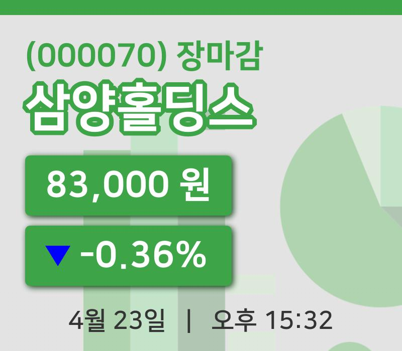 주식마감삼양홀딩스 23일 83,000원 마감